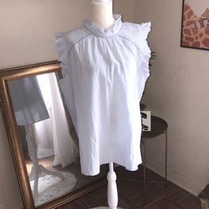 Loft Blue Sleeveless Blouse XLarge